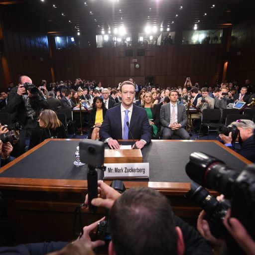 Facebook CEO Mark Zuckerberg prepares to testify before Congress in 2018.