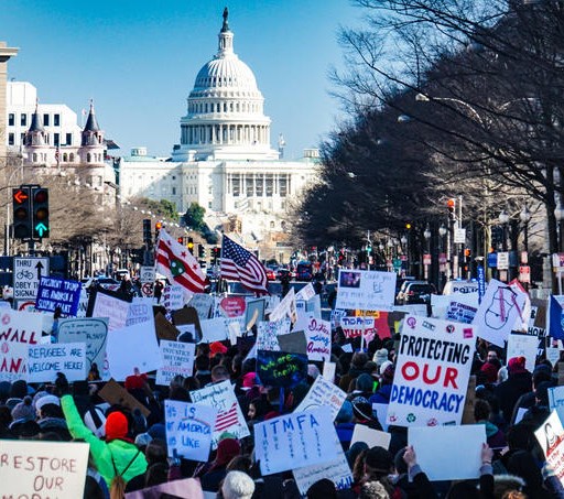 Protestors march to the U.S. Capitol on Jan. 6, 2021.