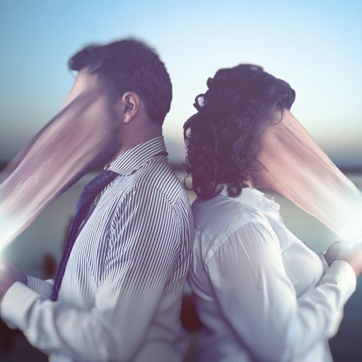 Faces absorbed by the users' smartphonee