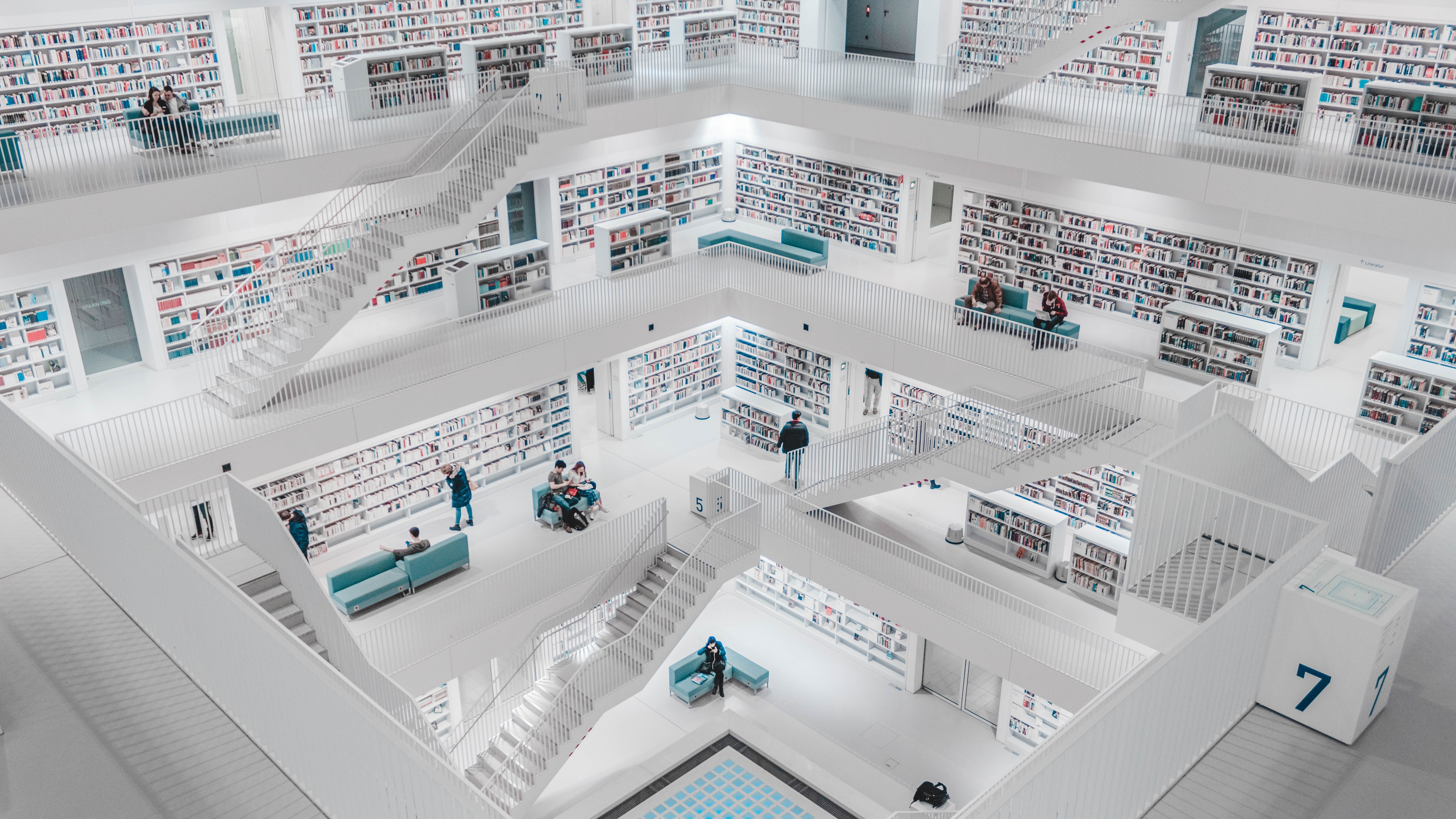 A modern library illustrating the concept of decoding data