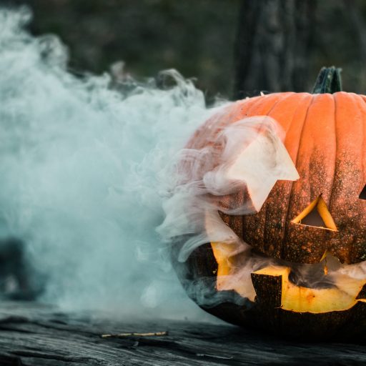 A smoking pumpkin depicting how Halloween became a dangerous holiday