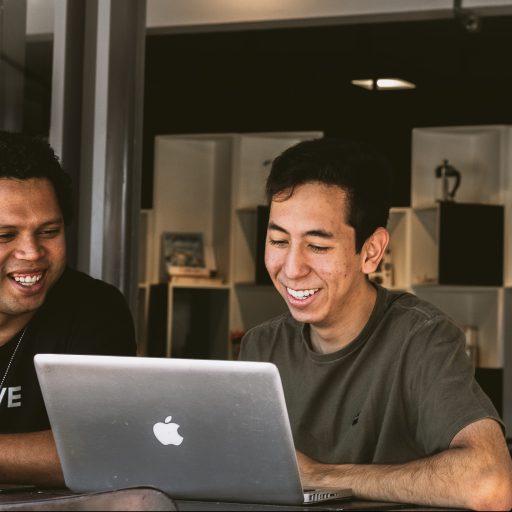 Two co-workers sitting together