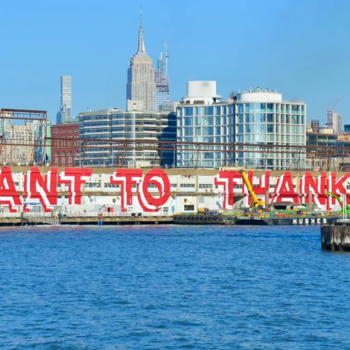 An urban area with the words 'I want to thank you' spraypainted on a wall illustrating why we should be grateful
