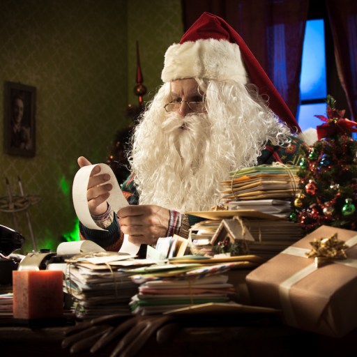 Santa Claus in his workshop