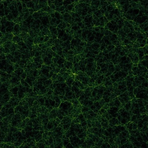 An abstract green fractal pattern resembling interconnected neural pathways on a black background evokes the complexity of a fractal universe.