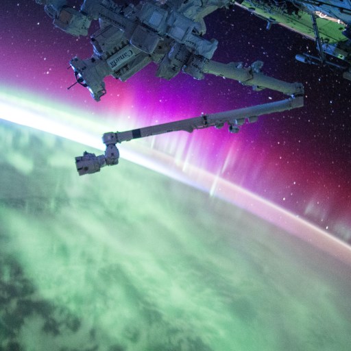 The Canada Arm in space.