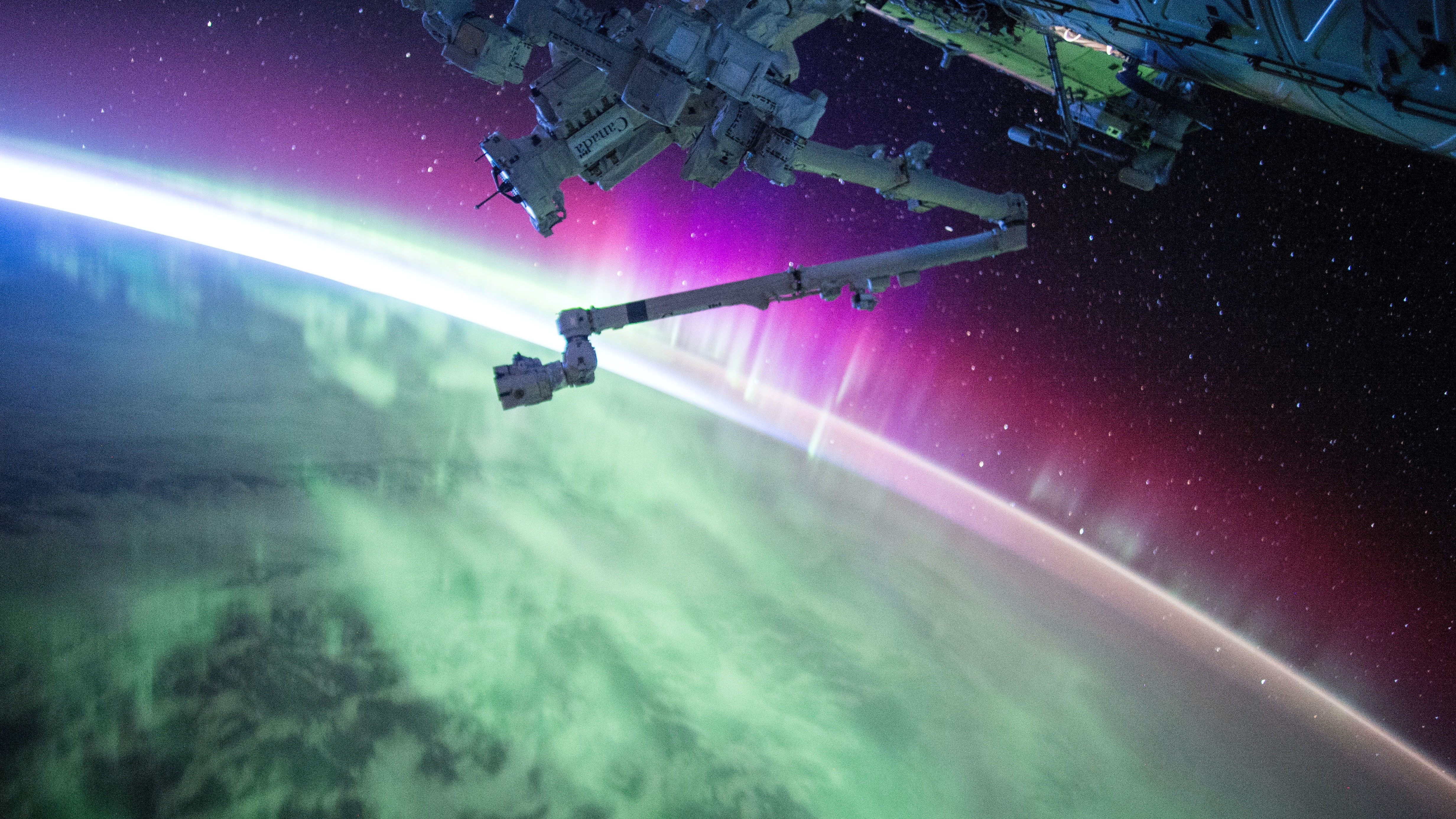 The Canada Arm in space.