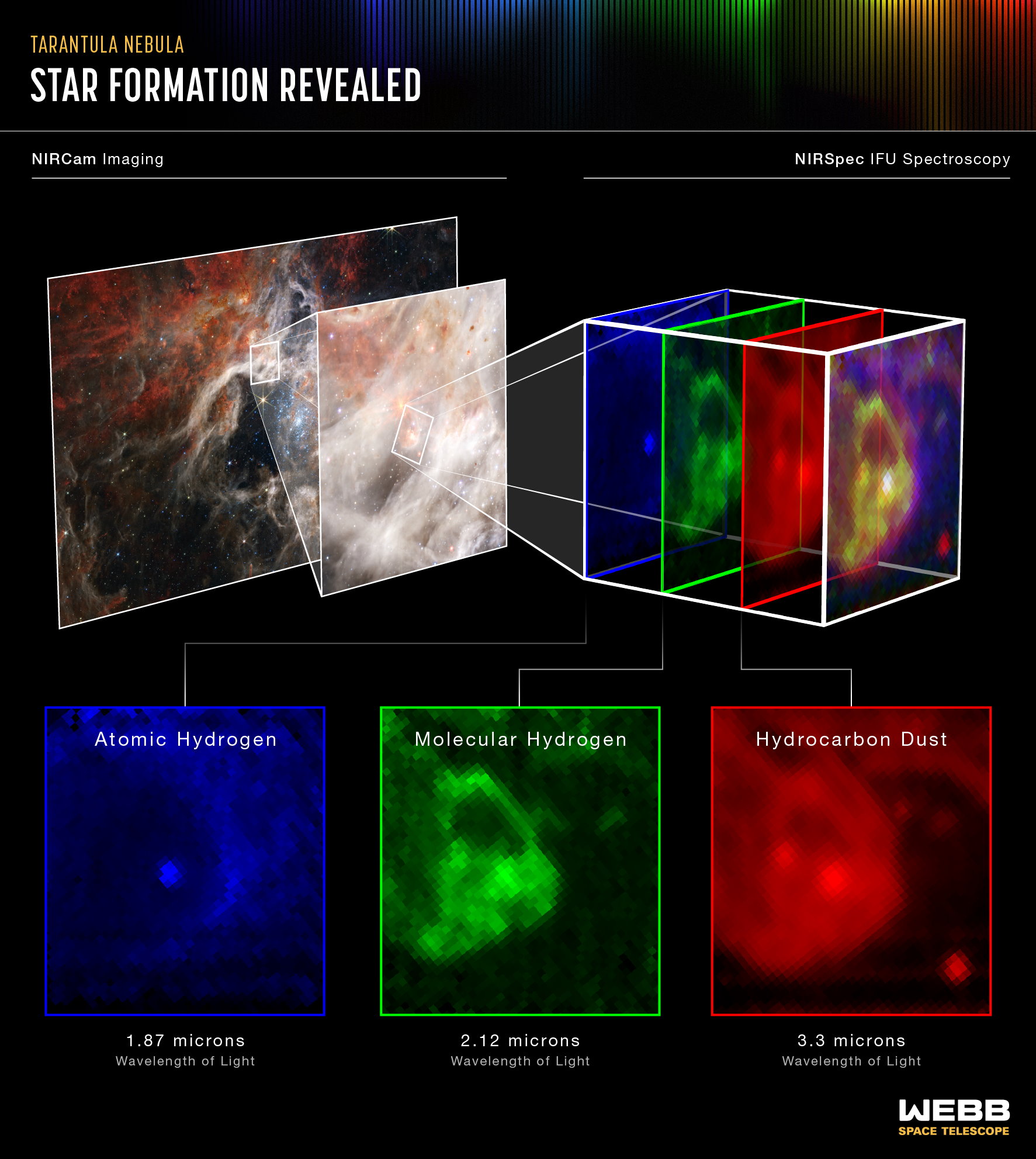 JWST spectroscopy composition star forming region