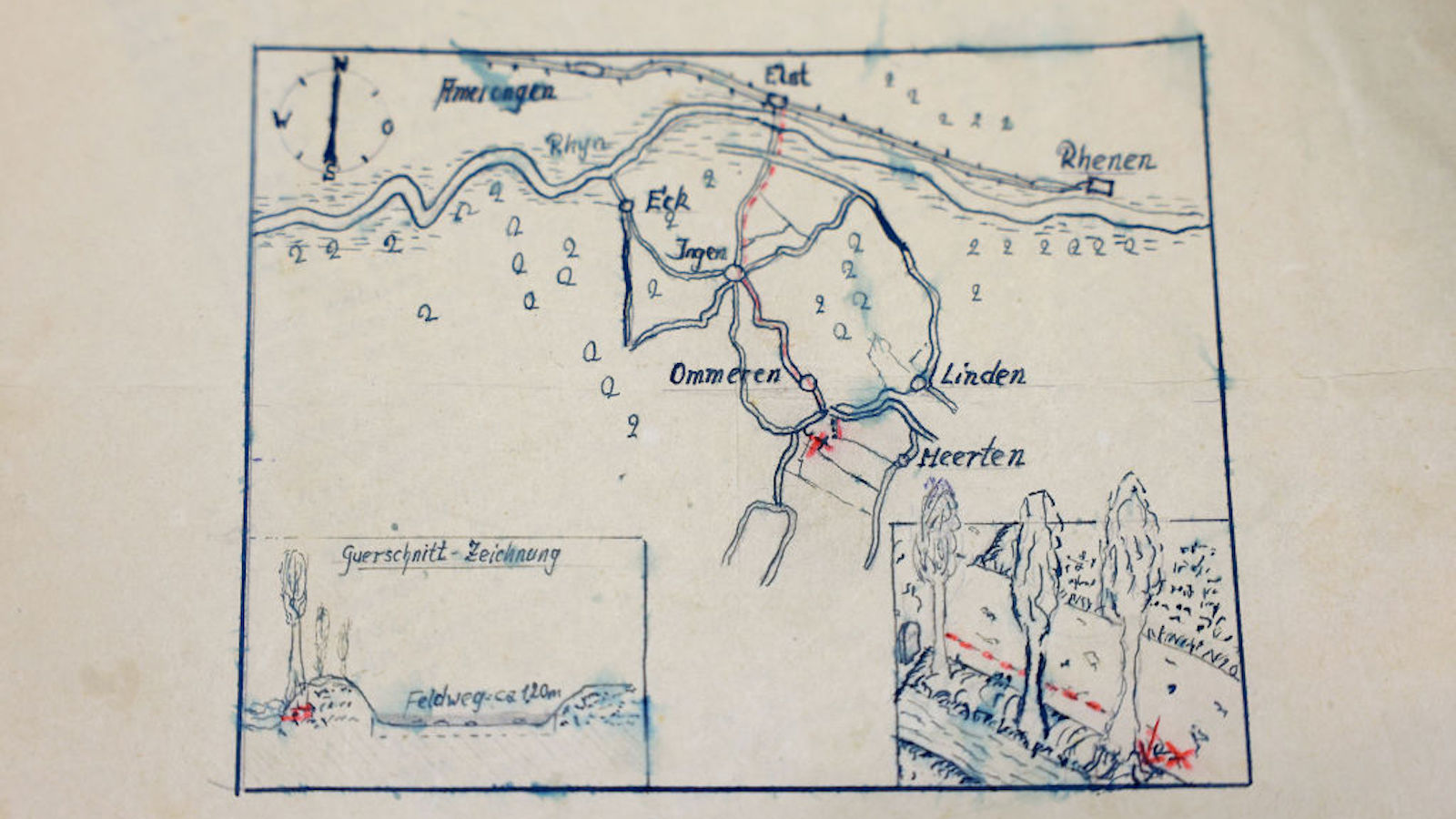 Hand-drawn treasure map, complete with a red X that "marks the spot."
