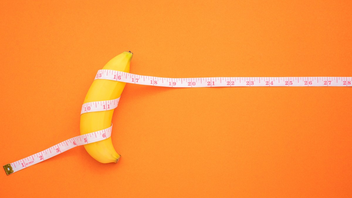 A banana with a measuring tape
