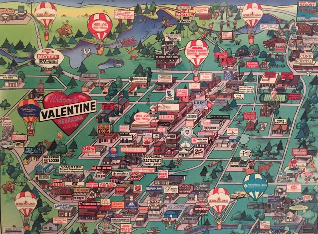 A drawing of the city of Valentine, Nebraska