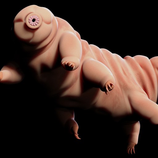 a very cute looking animal with a button on it's head.