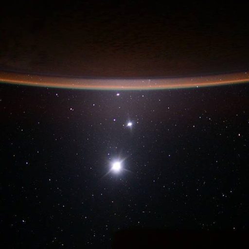 venus jupiter earth iss