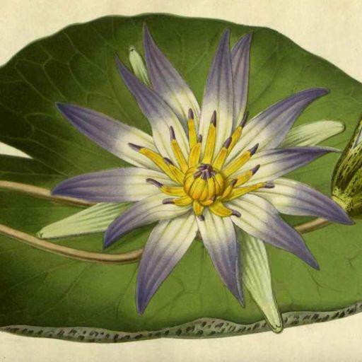 blue water lily illustration