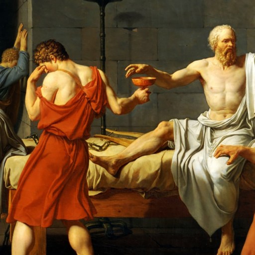 a painting of a group of people in a room.