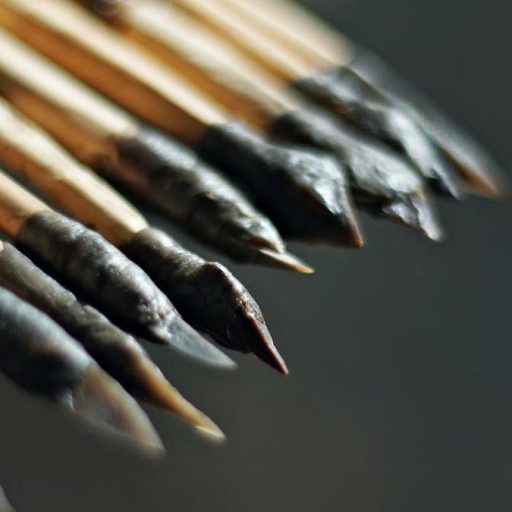 a close up of a bunch of wooden sticks.