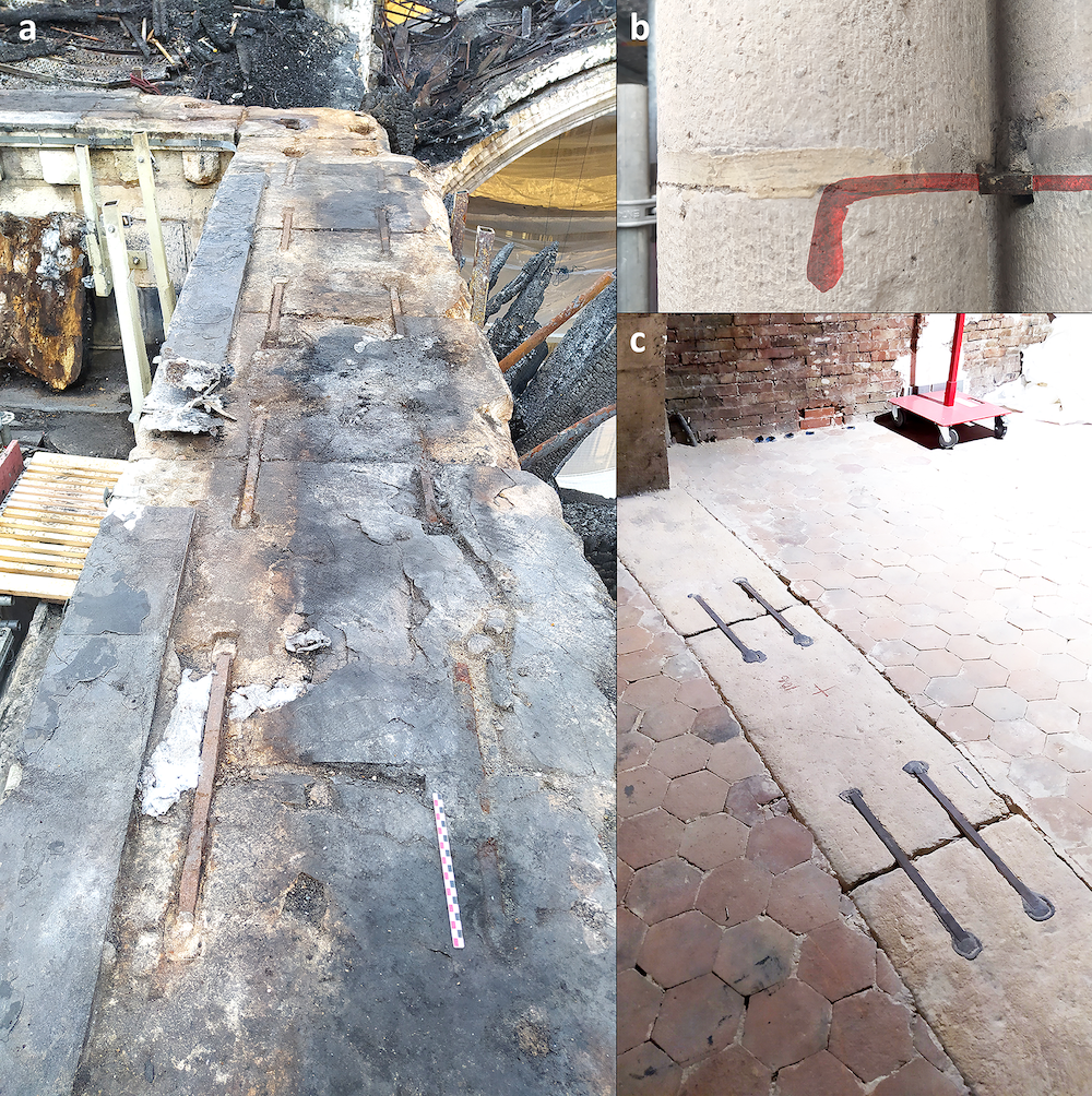 a split photo of a fire damaged building.