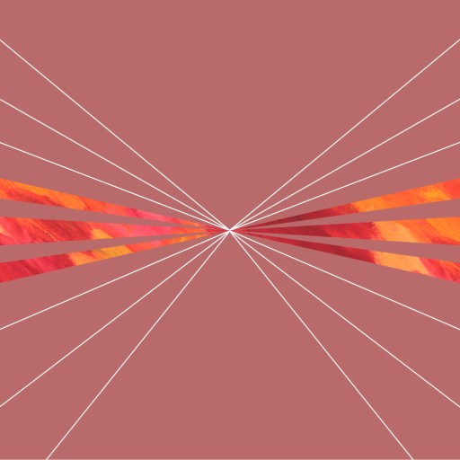 a red and orange abstract background with lines.
