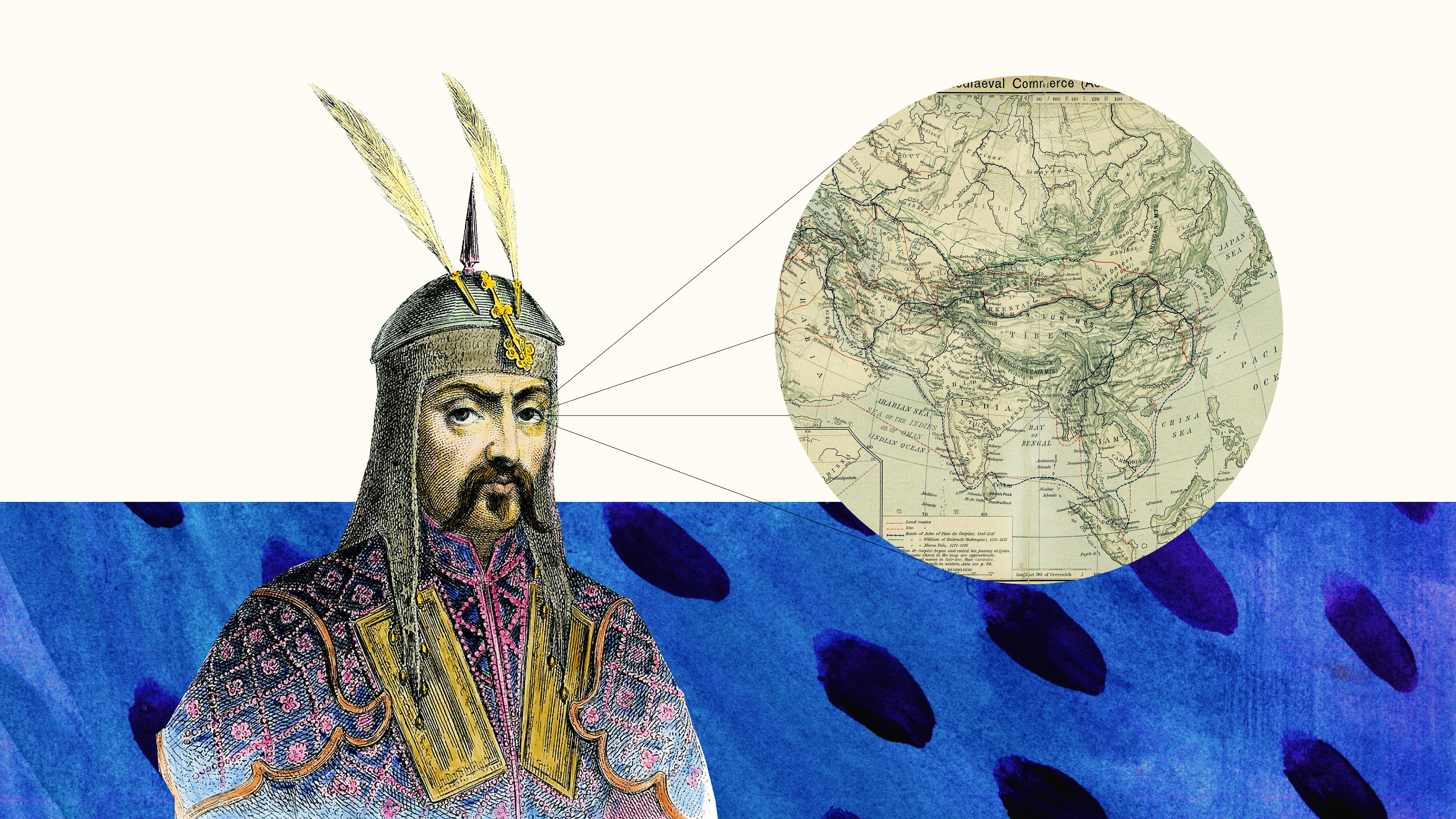 a drawing of a man wearing a helmet with a map in the background.