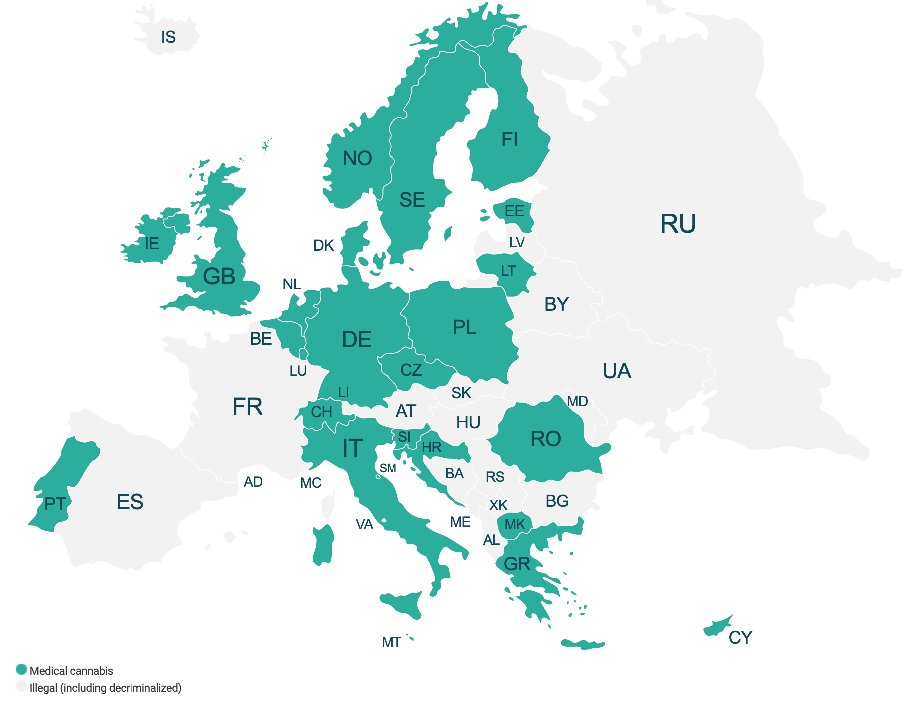 a map of europe with all the major cities.