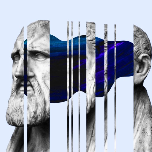 an image of a man with a beard in a barcode.