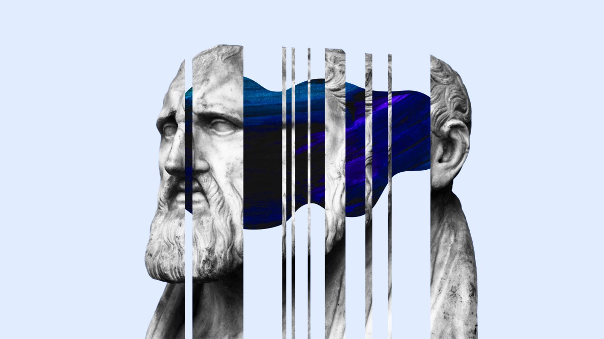 an image of a man with a beard in a barcode.