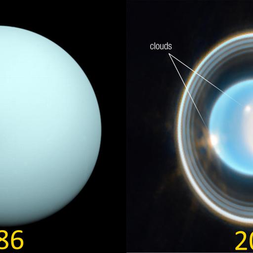 Uranus 1986 Voyager 2 2023 JWST