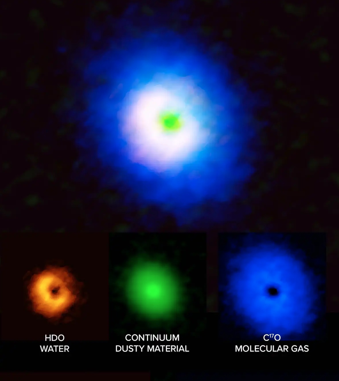 a group of different colored objects in the dark.