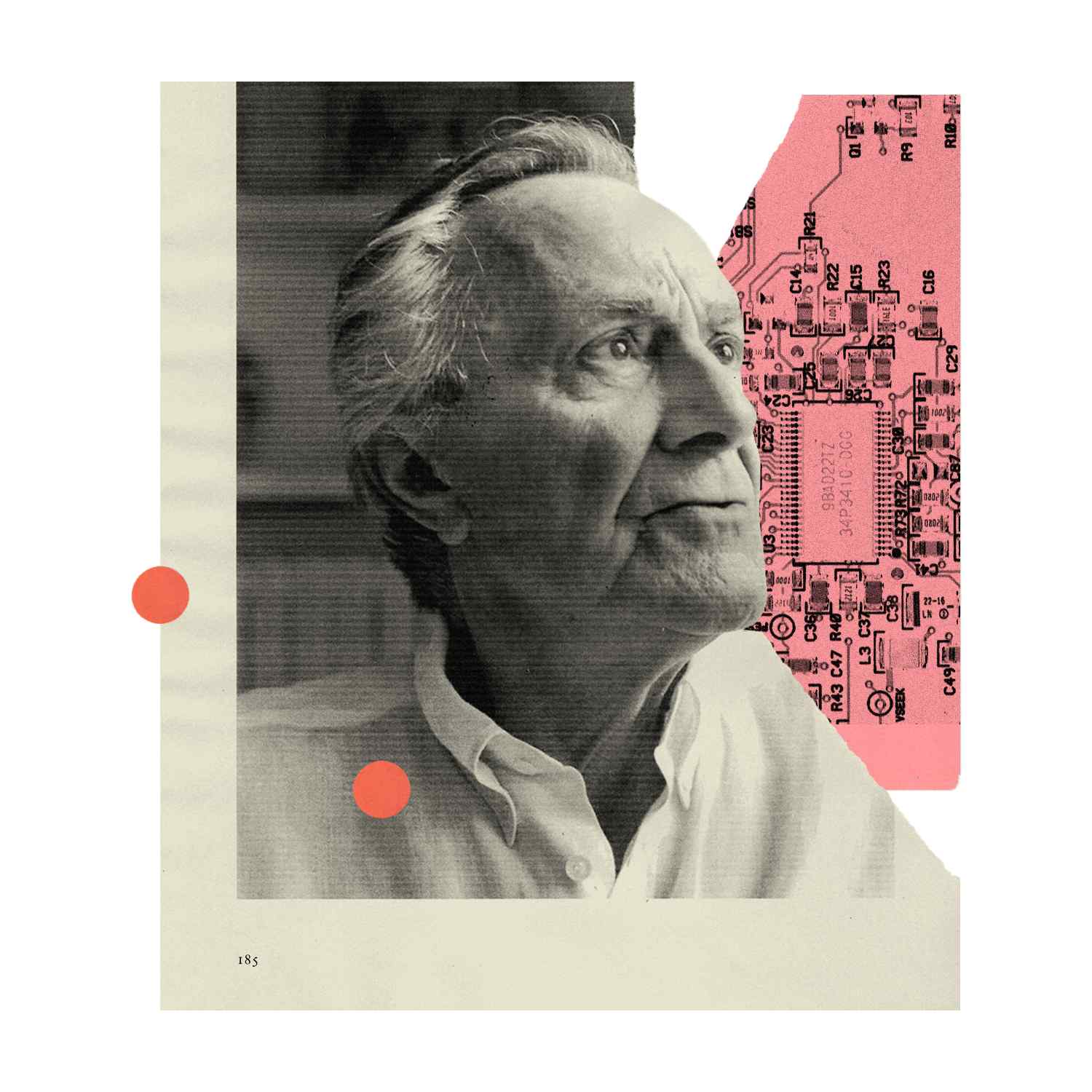 a black and white photo of an older man.