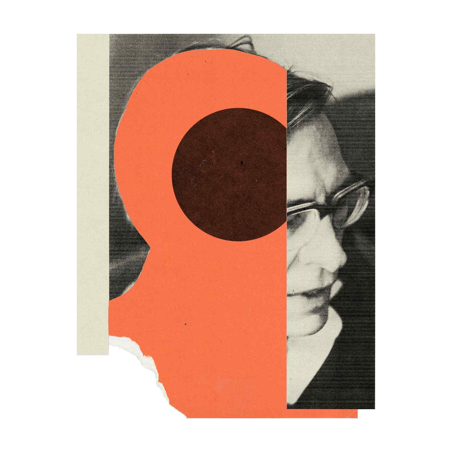 a collage of a man's head and a half of a woman '.