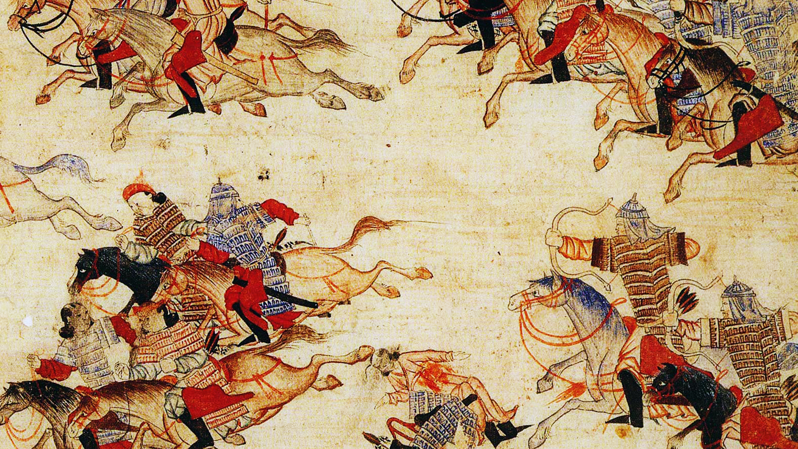 a group of men riding on the backs of horses.