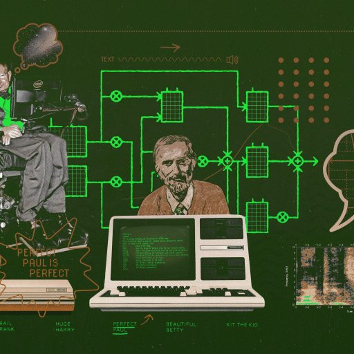 a man sitting in a wheel chair next to a laptop.