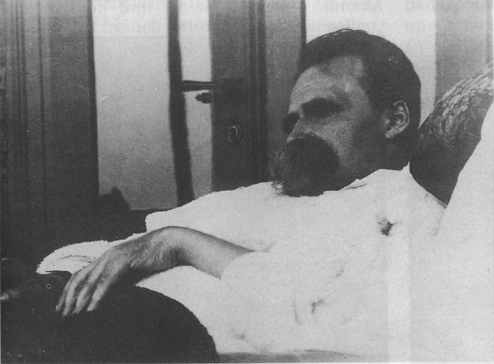 A black-and-white photo of Friedrich&nbsp;Nietzsche.