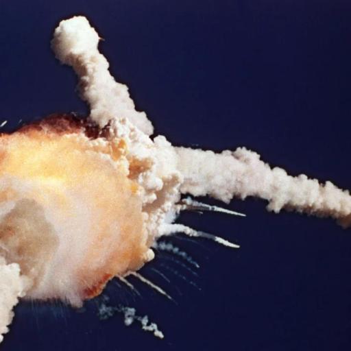 Photo of the Space Shuttle Challenger explosion
