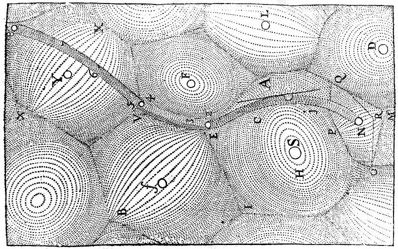 Descartes' original model for the explanation of gravity