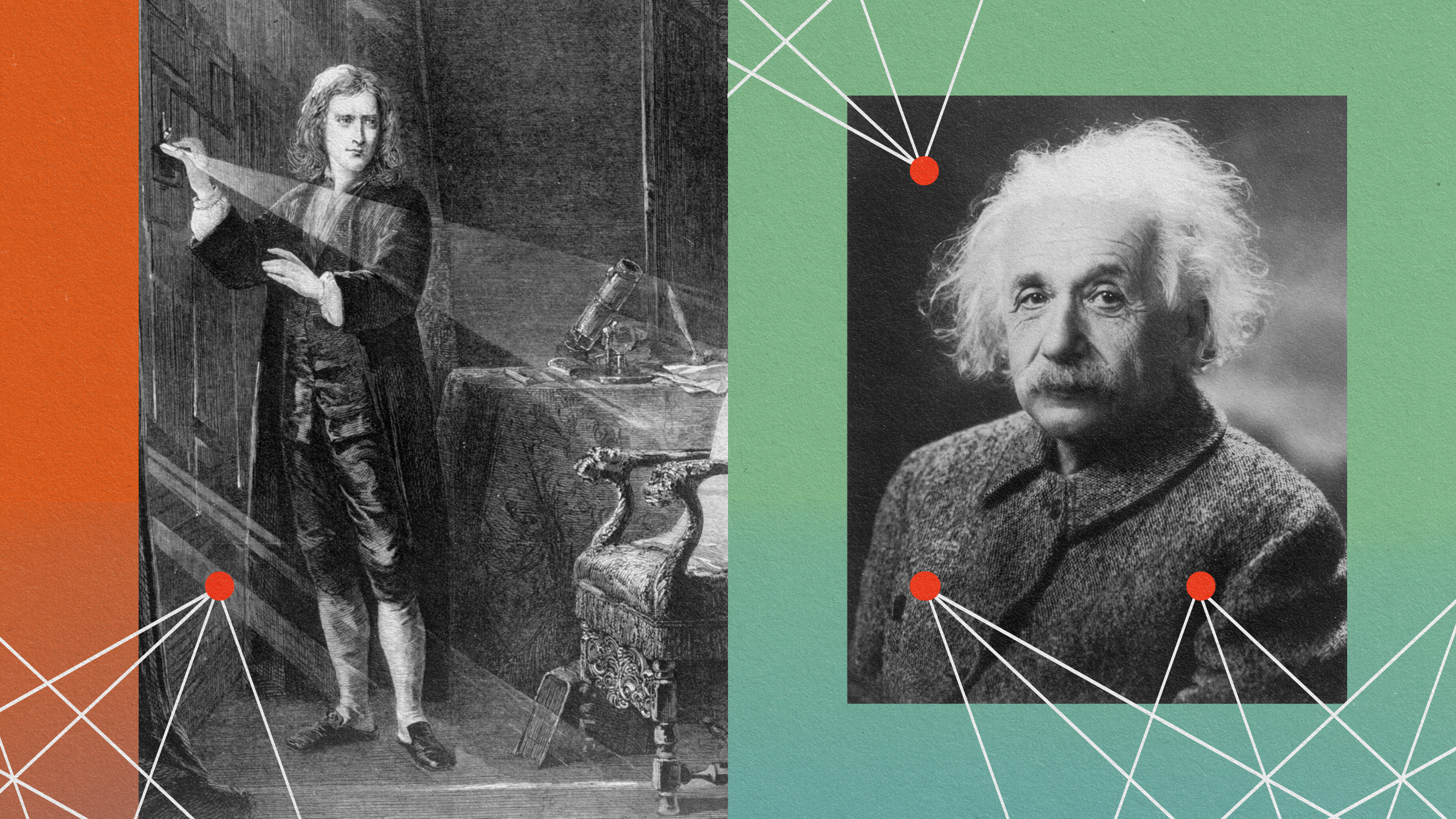 a drawing of a man standing next to a painting of a woman.