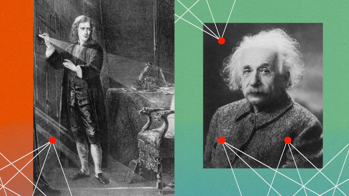 a drawing of a man standing next to a painting of a woman.