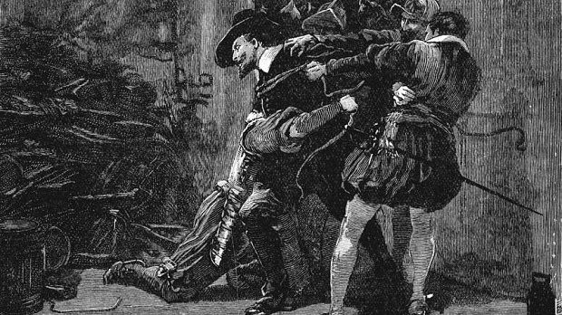 a black and white drawing of a man being hugged by another man.