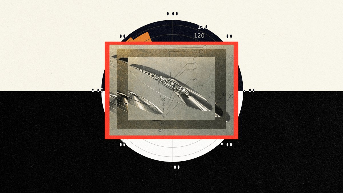 a black and white photo with a red border.