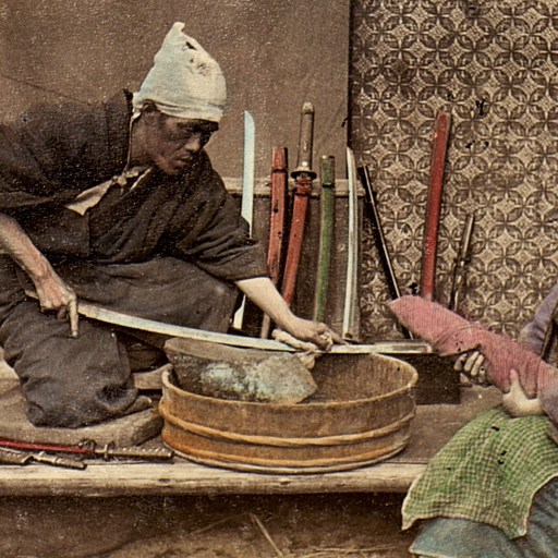 an old photo of a man and a woman working together.