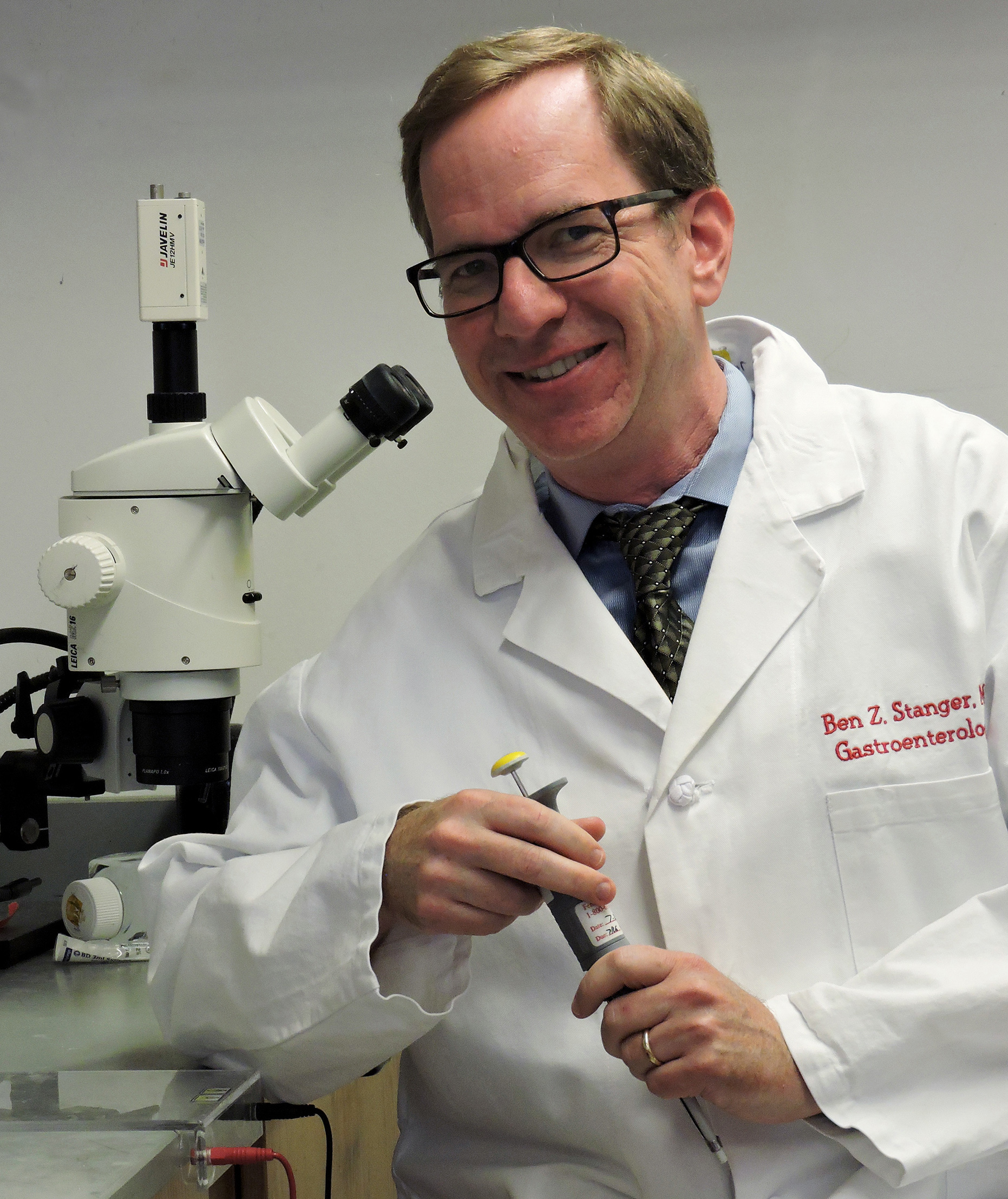 A man in a lab coat.