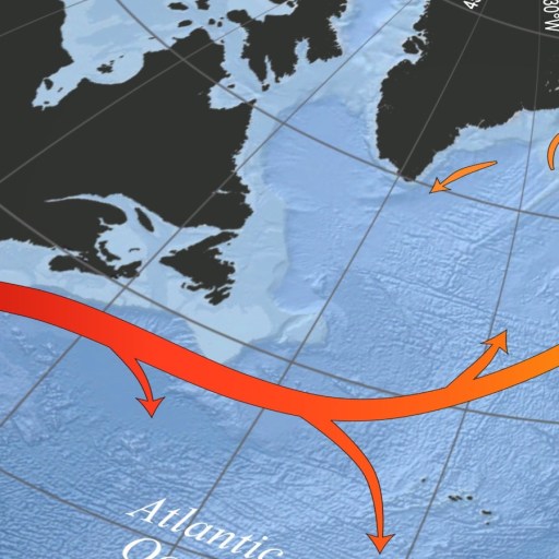 A map showing the location of the arctic ocean.