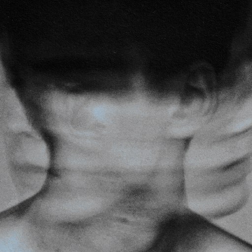 A monochrome portrait showcasing a man's head.