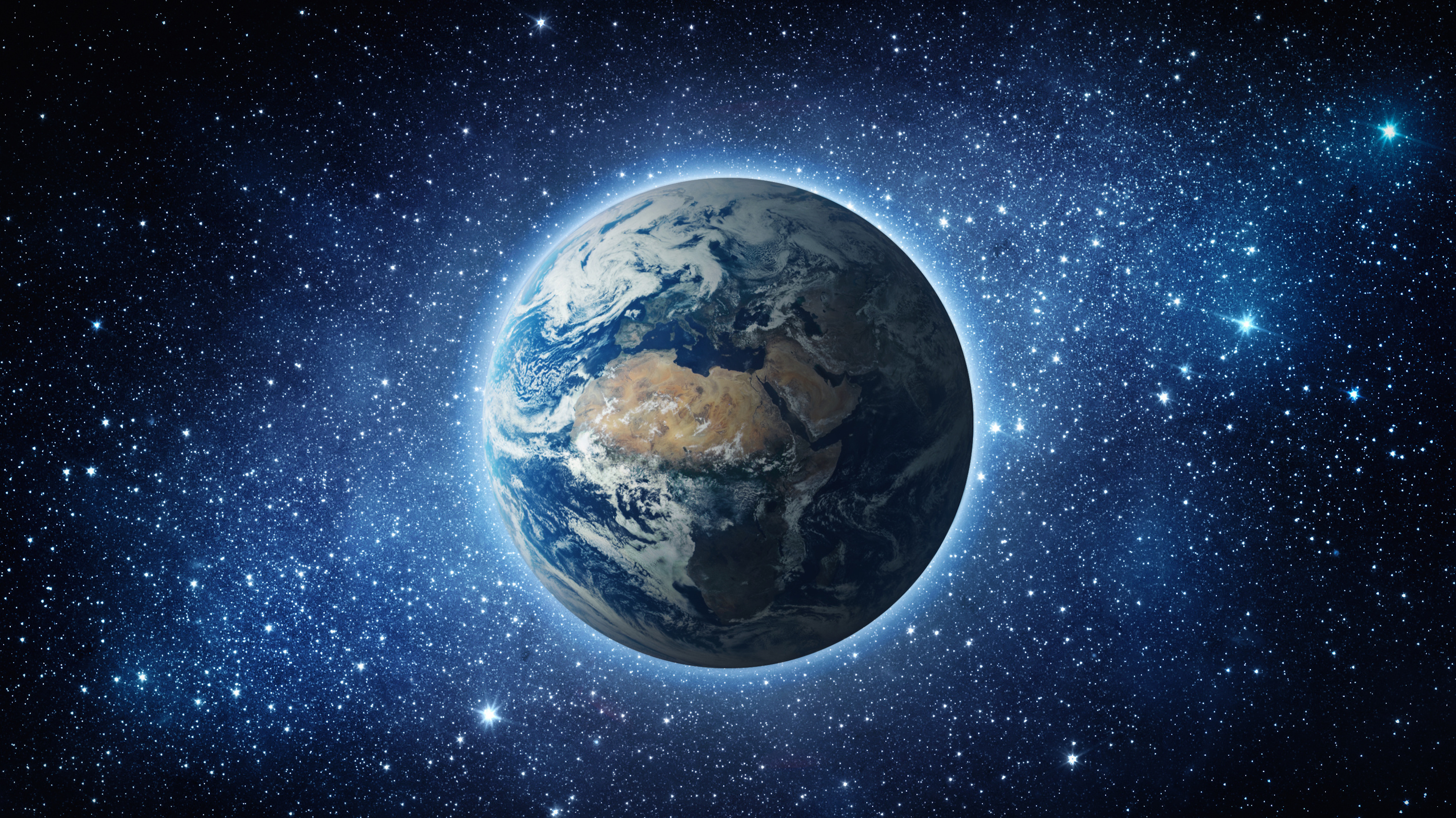 The biocentric earth floats amongst cosmic creatures in space.