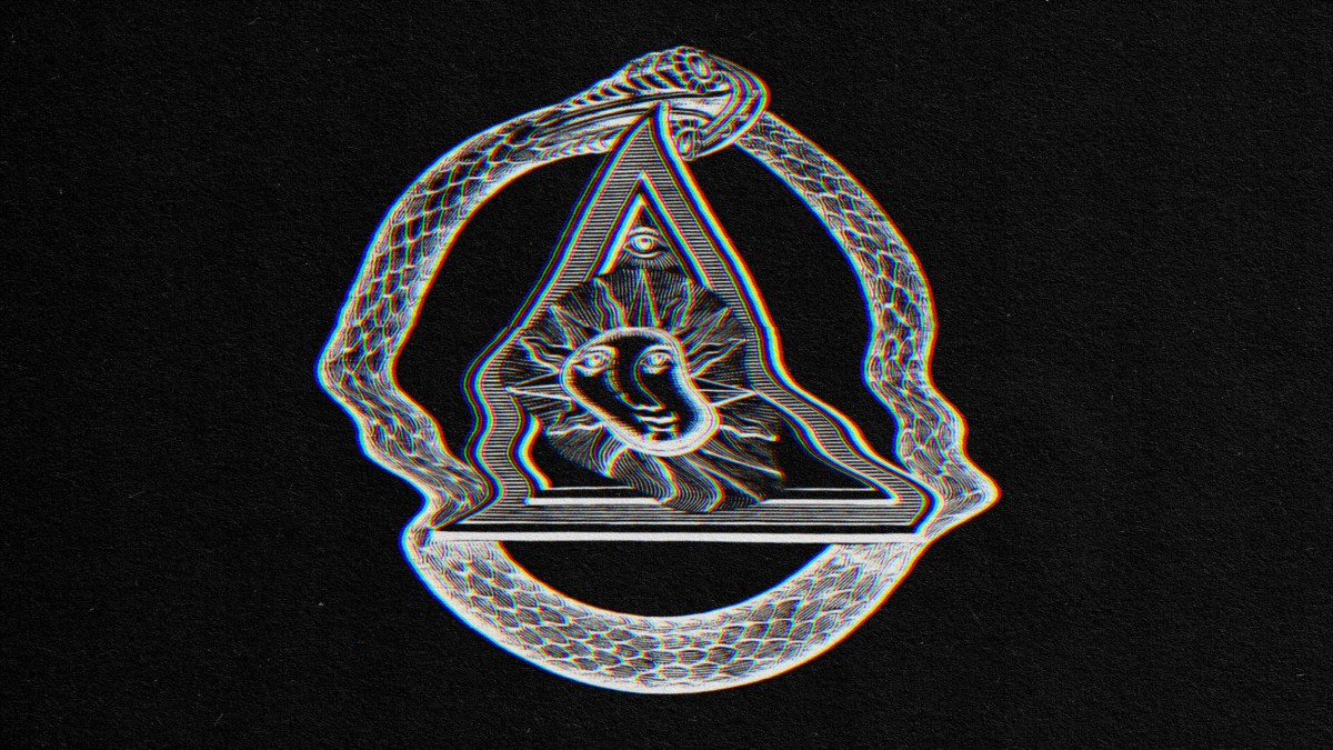 A monochromatic image of a serpent on a dark backdrop.