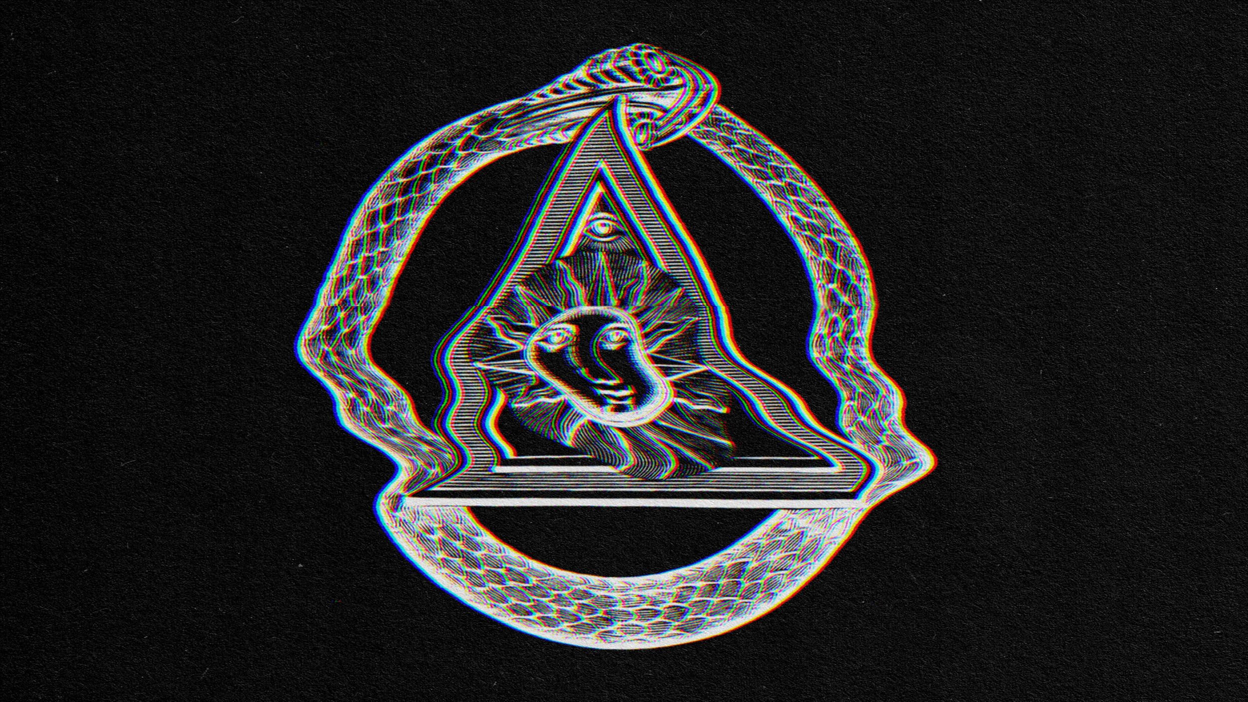 A monochromatic image of a serpent on a dark backdrop.