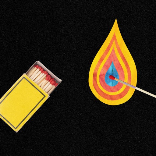 A creative spark ignites amidst darkness.