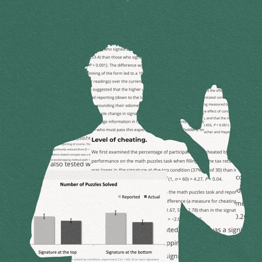A silhouette of a man holding up a newspaper, inspired by Dan Ariely.