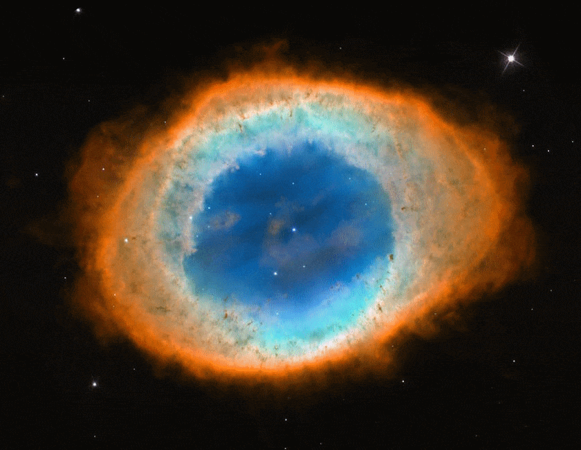 The ring nebula in space.