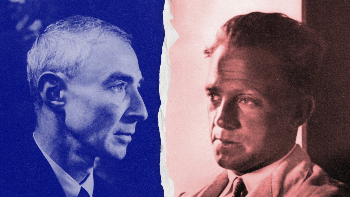 Oppenheimer on the left and Heisenberg on the right.